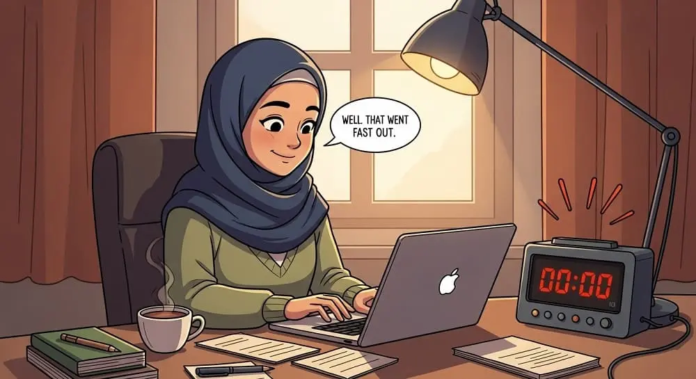 set timer untuk mulai menulis