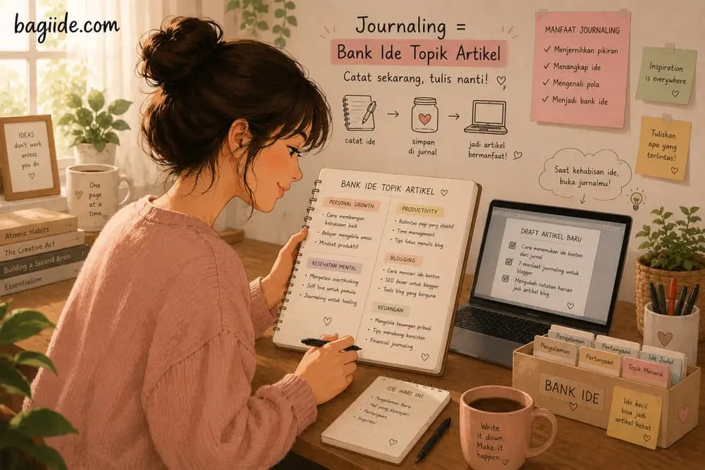 journaling bisa jadi bank ide topik bagi blogger