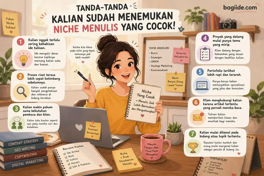 tanda sudah menemukan niche menulis yang tepat