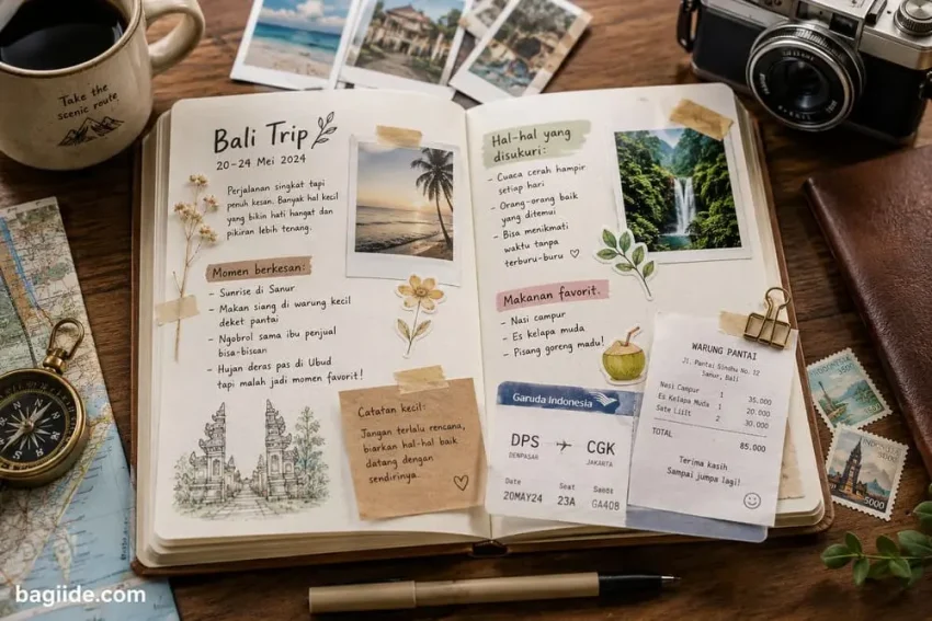 travel journal bukan hanya berisi cerita perjalanan